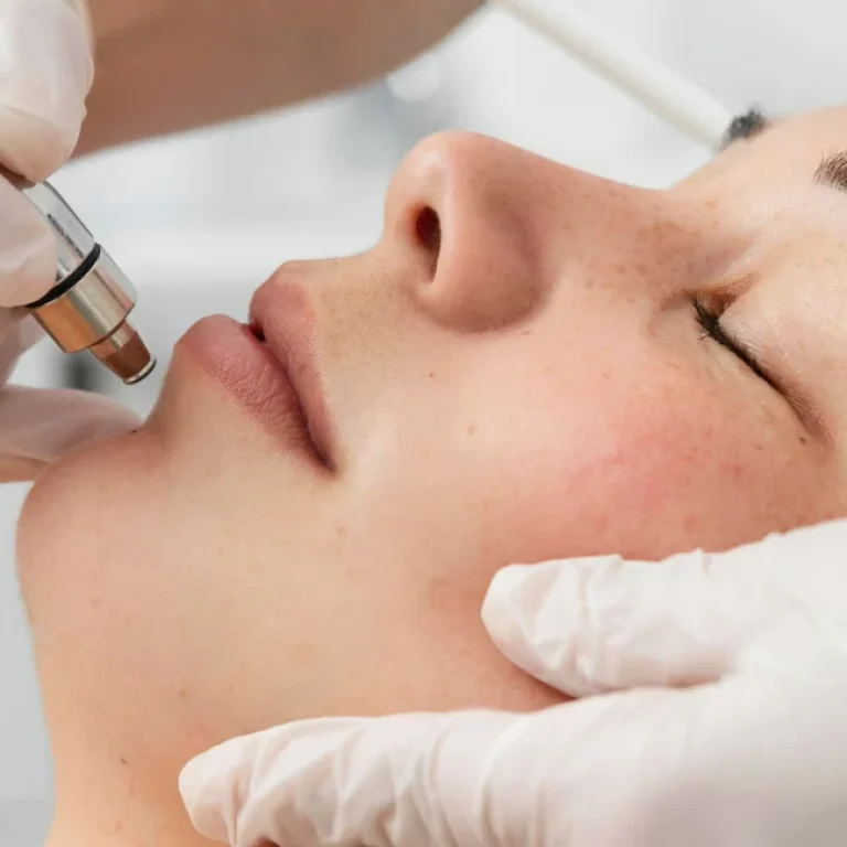 Microinyecciones faciales con aguja fina durante una sesión de mesoterapia facial en Alta Armonía, El Albir